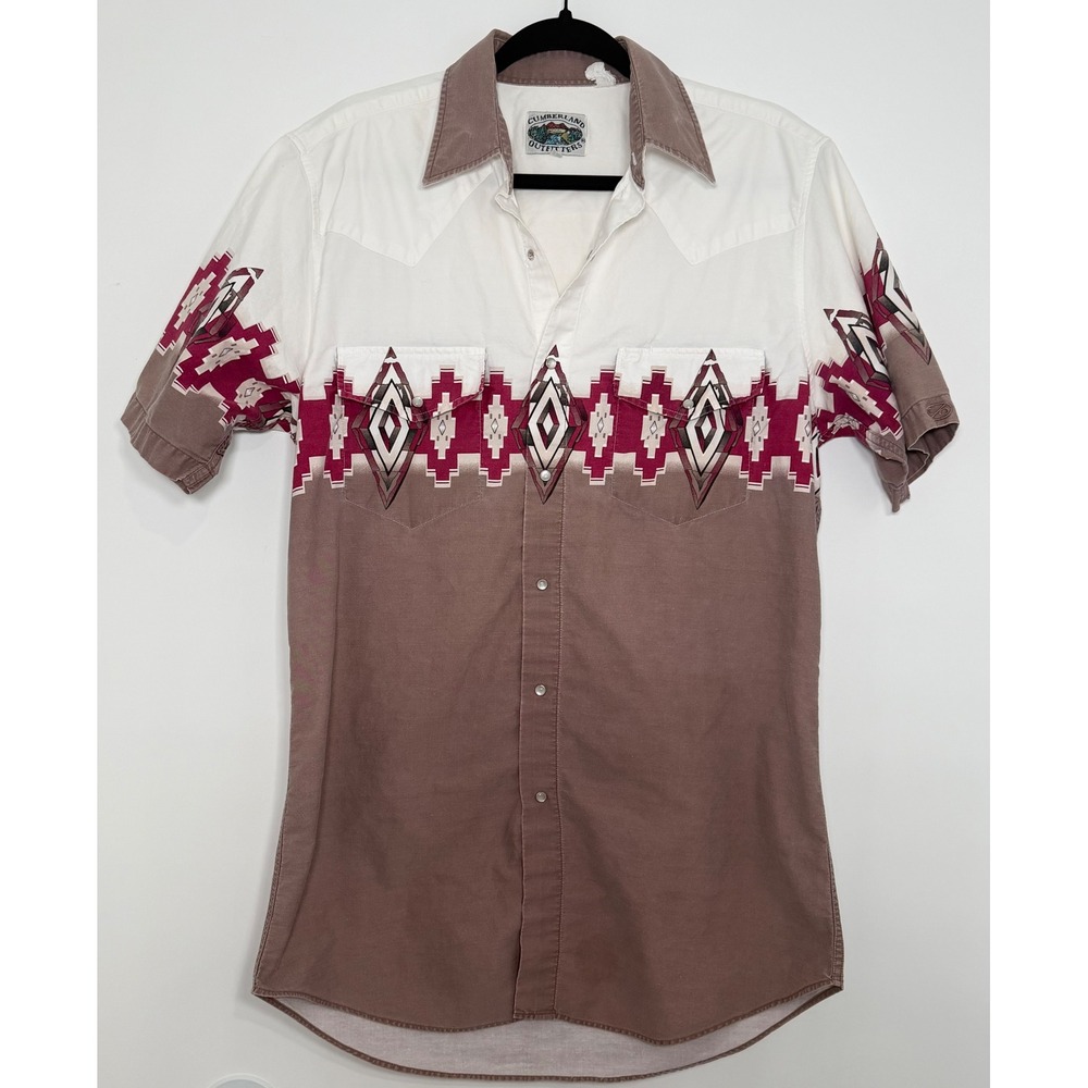 Cumberland Outfitters Western Pearl Snap Shirt Men's L Southwestern
